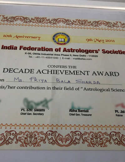 Decade Achievement Award